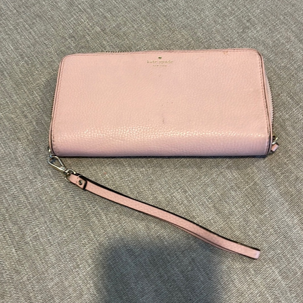 Pink Kate Spade wristlet wallet